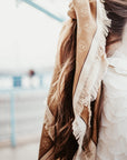 Fringed Monogram Camel