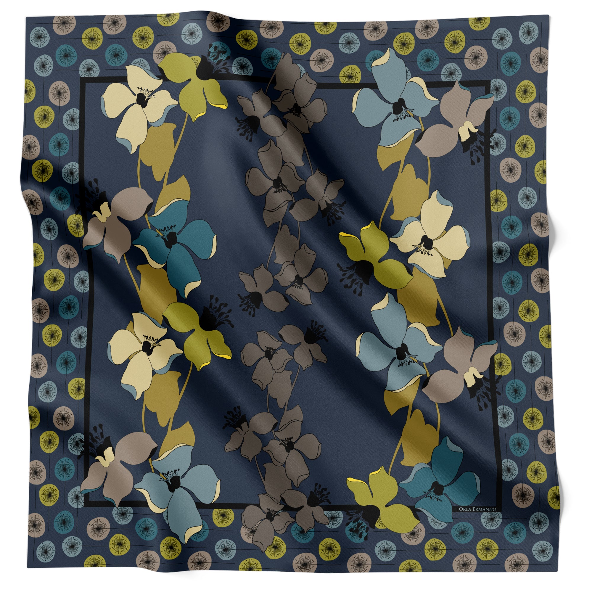 Climbing Flowerets Navy