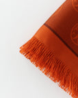 Fringed Monogram Burnt Orange