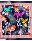 Japanese Cranes Print Silk Scarf