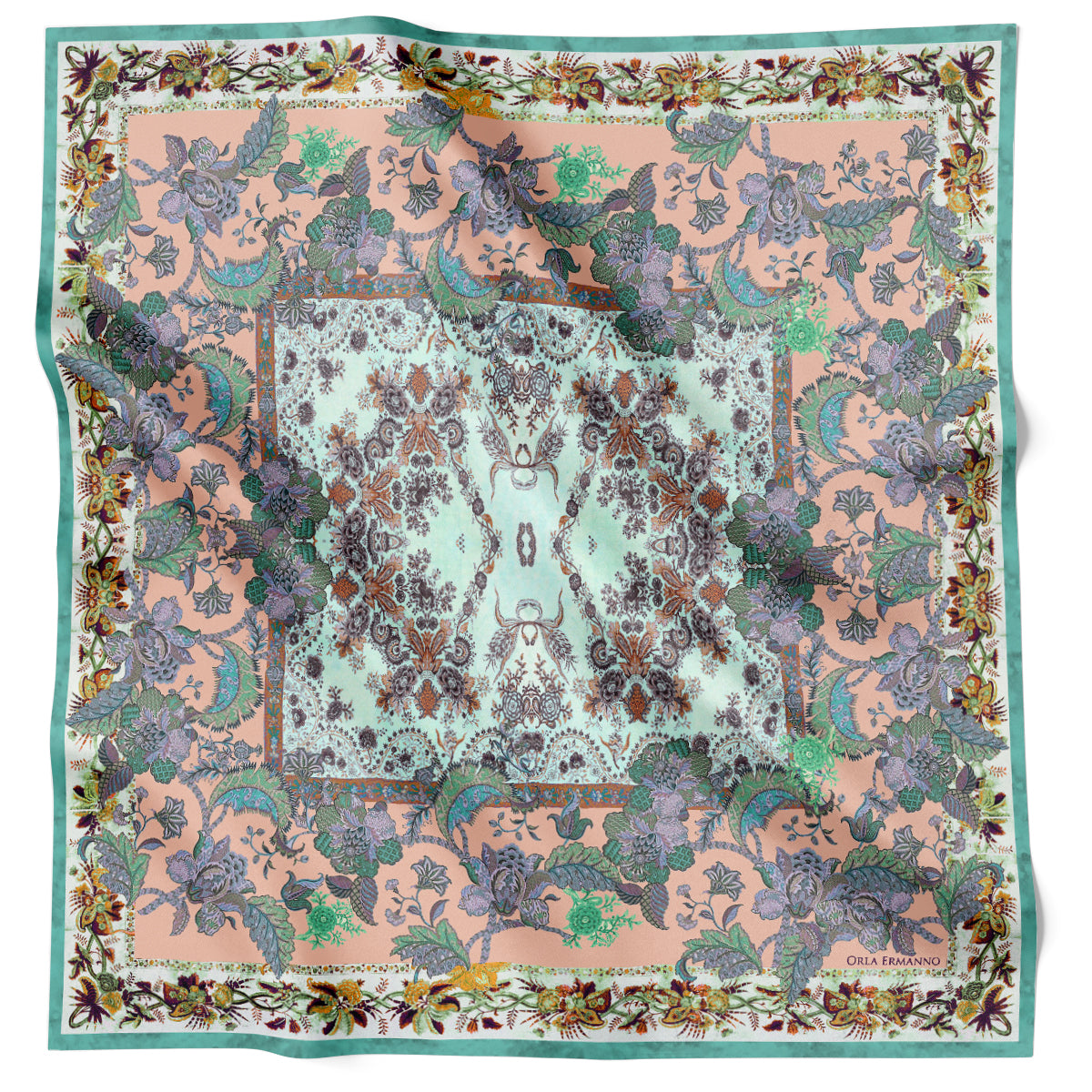 Tudor Damask Green