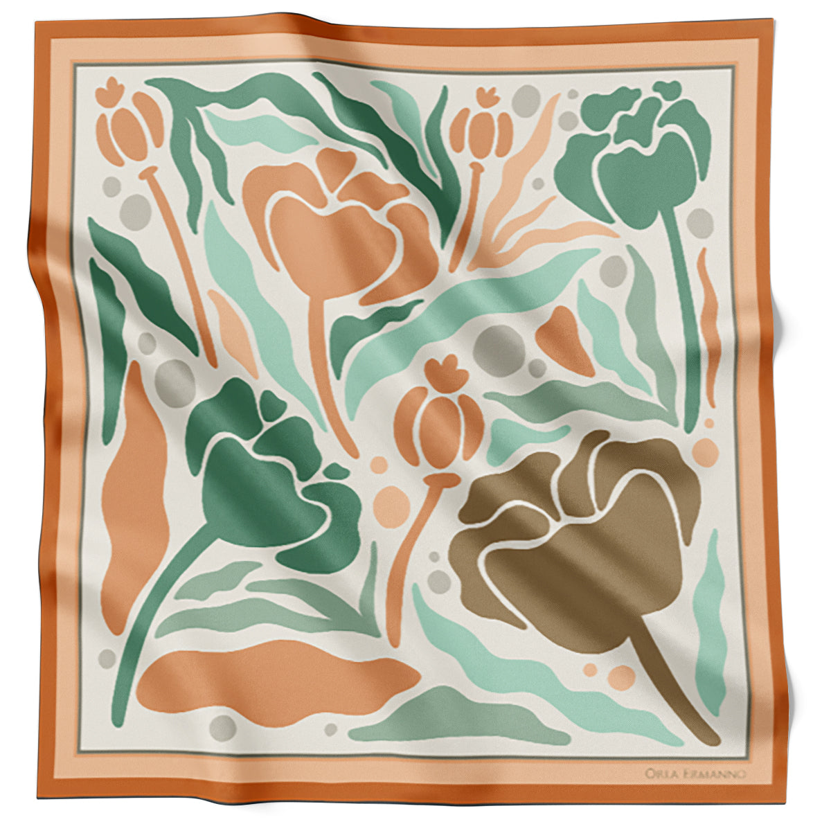 Abstract Floral Tangerine