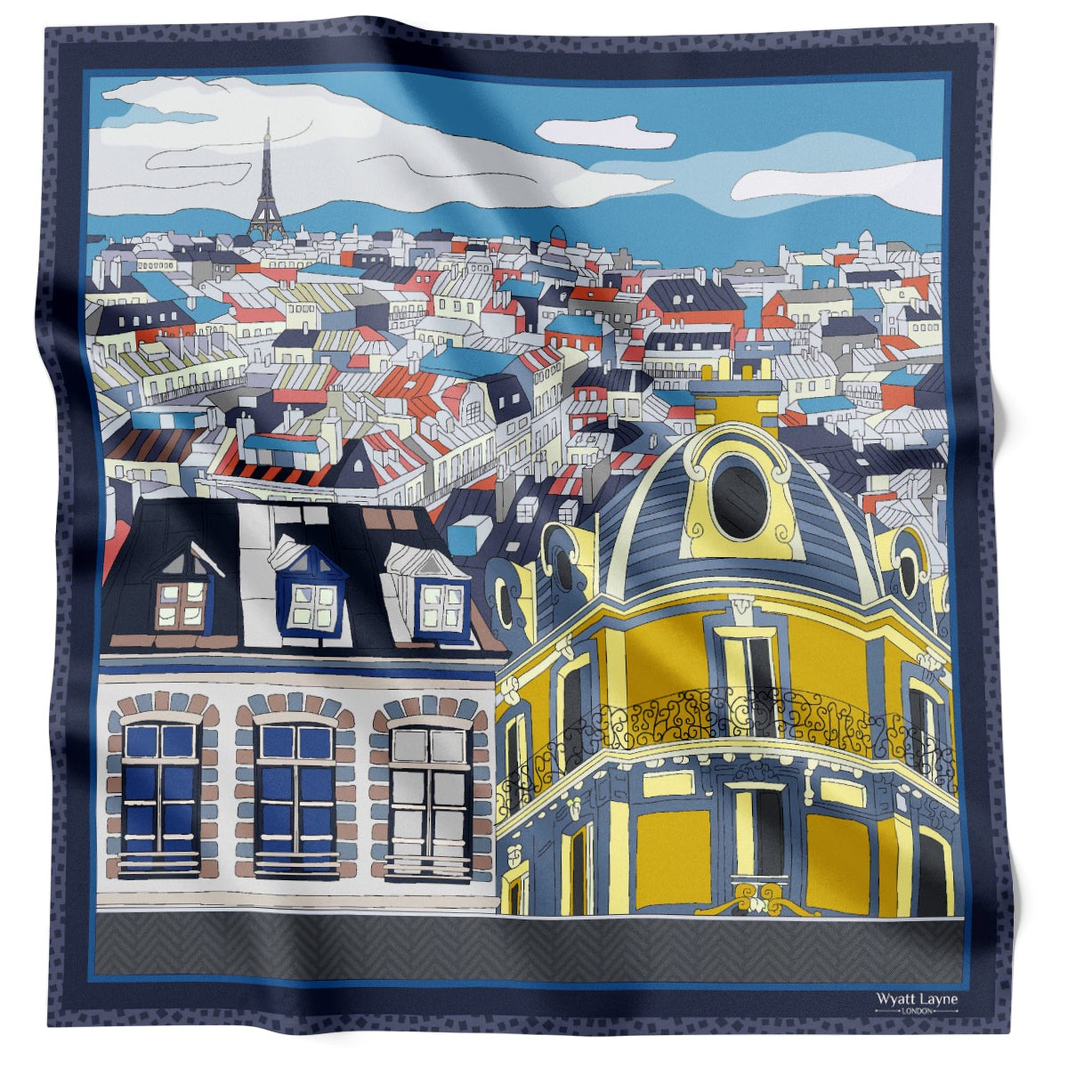 Paris Rooftops Navy DOUBLE SIDED
